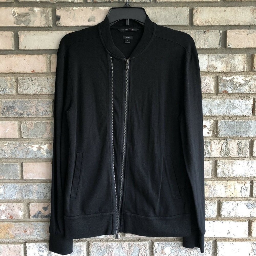 Men’s John Varvatos Star USA Luxe Black Knit Zip Through Jacket Size Medium Peru